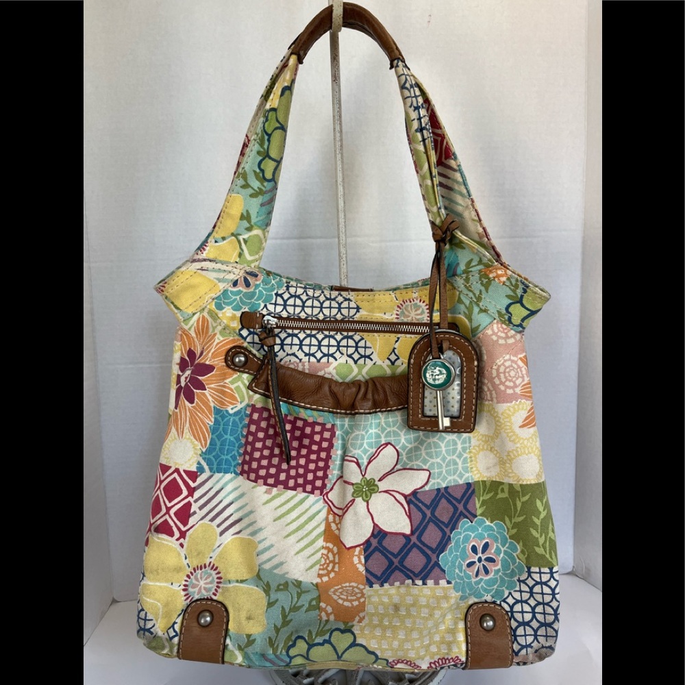 Fossil Womens Floral Canvas Tote